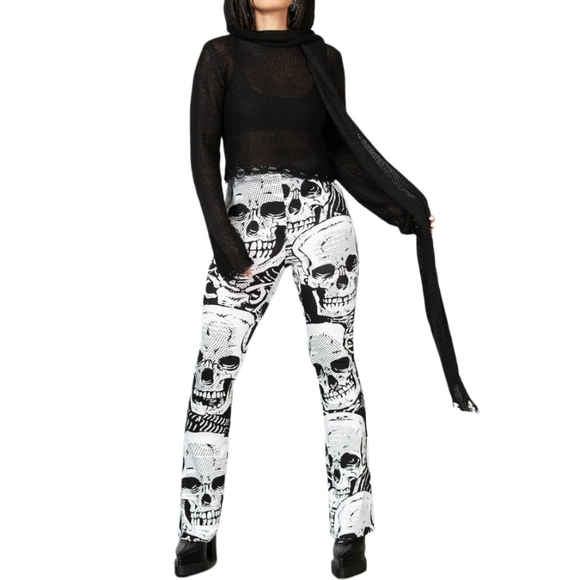 Killstar Pants - Killstar Plentiful Reap Bootcut Trousers